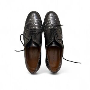 Coach Black Studded Leather Oxfords sold out on all websites